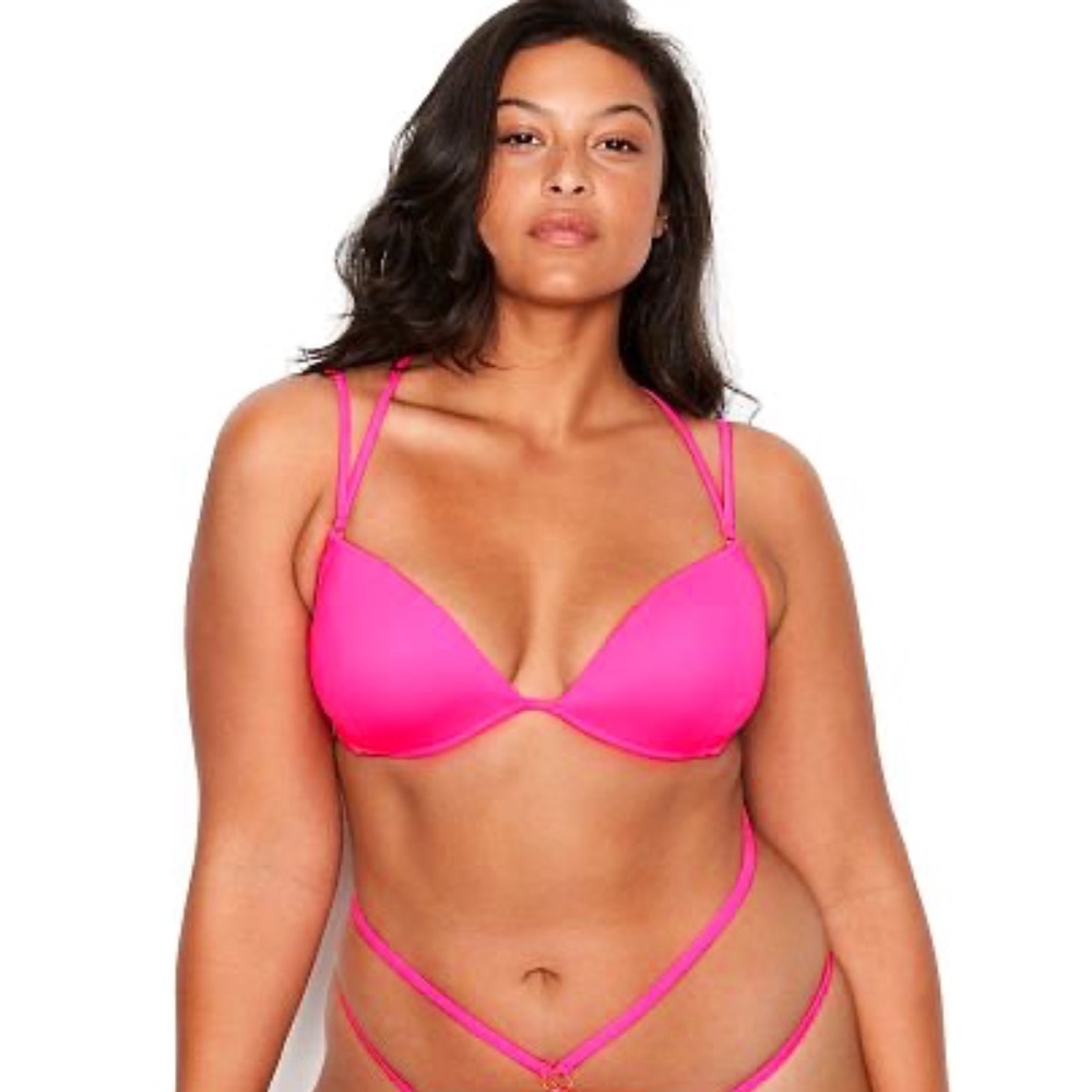 Hot pink sim bra